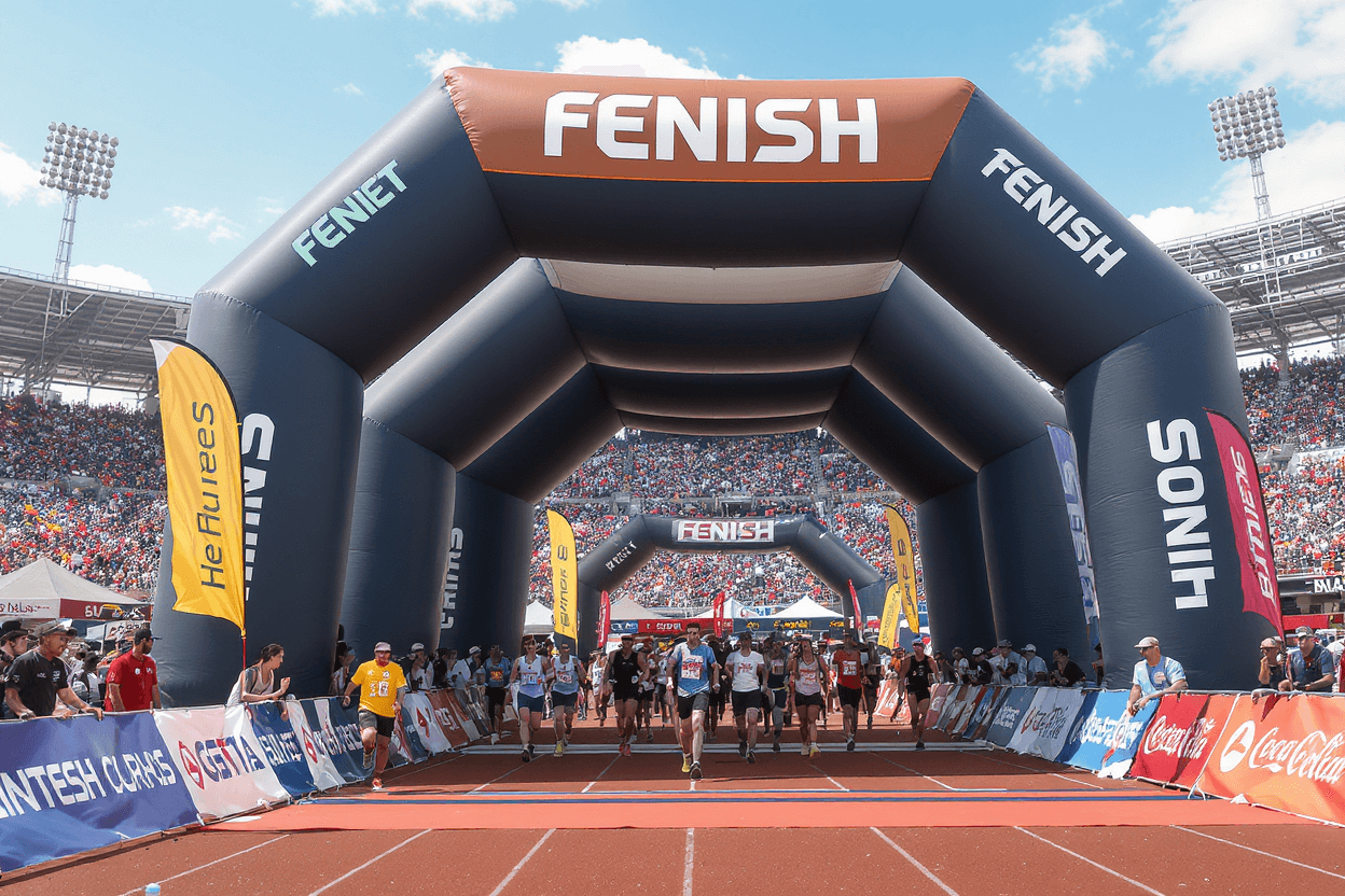 Tunnel gonflable joueur pour tournoi sportif